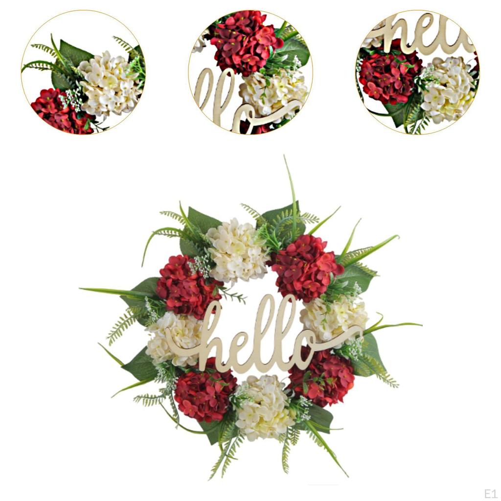 Artificial Door Spring Crown with Hello Sign Collection Creative Decoration for The Home Window