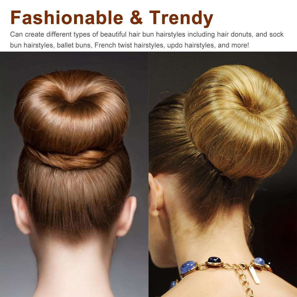3PCS Hair Bun Maker Set Donut Sponge Twist Styling Tool Hair Curler Clips for Weddings Travel Daily Gift