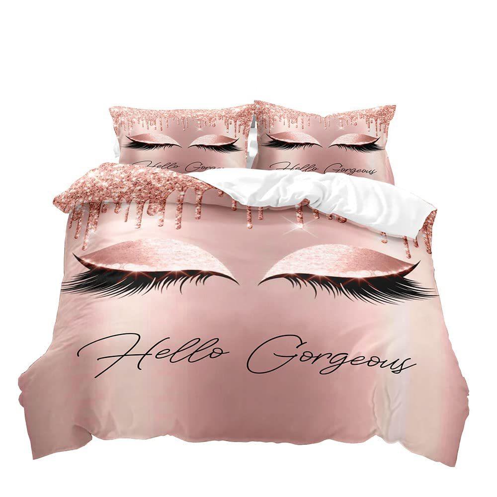 Eyelash Pattern Digital Printing Duvet Cover Set Bedding