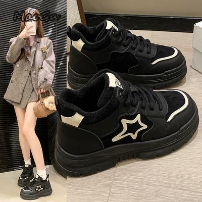Bequeme Plüsch-Sport-Sneaker Damen Winter Plateau Leichte Freizeitschuhe Warme Baumwollschuhe für Damen De Mujer