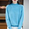 A New Style of Women's Autumn and Winter Hollowed-out Knitted Sweater Paired with A Base Layer A Pullover Long-sleeved and Semi-high-neck Sweater