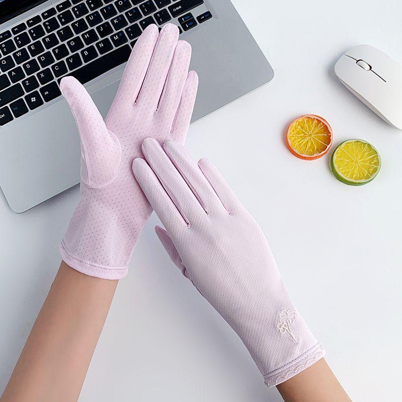 

Перчатки для защиты от солнца для женщин Летние Защита от УФ-лучей Тонкий Ледяной шелк Кружево Вождение На открытом воздухе Велоспорт Весна и Осень Белые Этикет Танцы Embroider small tree-purple All yards