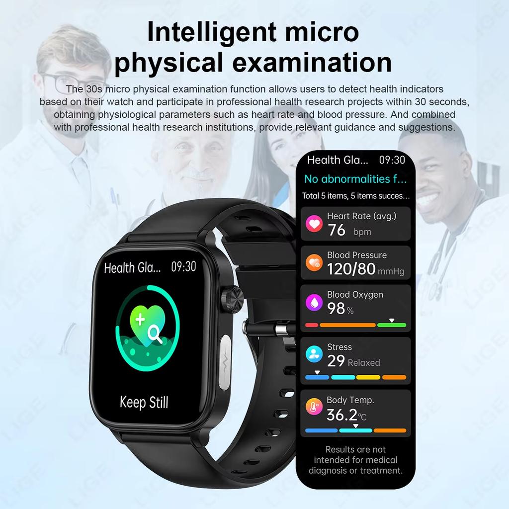 2025 New ECG+PPG AI Healthy Diagnose Smart Watch Men Women Blood Lipid Uric Acid Female Menstrual Health Tracker Smartwatch