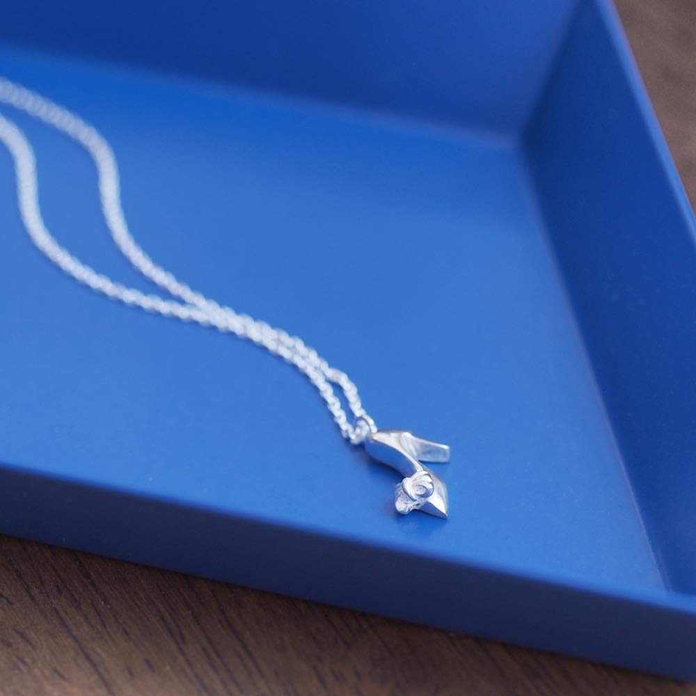 [cloud jewelry] Cloud Jewelry WSN-2 Cinderella Shoe High Heel Miniature Pendant Women's Necklace [Wooden Gift Box Included] Sterling Silver 925 wsn-2