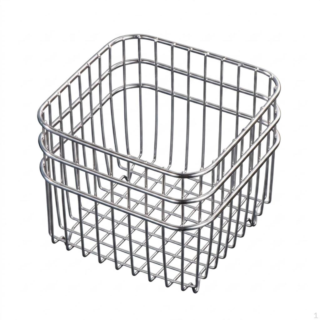 Wire Storage Basket RustResistant Stainless Steel Ventilated Container for Desktop, Washroom,
