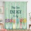 2pcs 2D Flat Printing Drapes Positive Energy Flowers Dragonflies Polyester Fabric Without Electricity Holiday Decorations for
