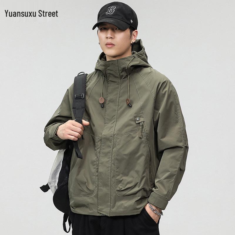Men's 2025 Military Green Waterproof Windbreaker Jacket - Spring/Autumn Style