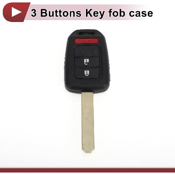 3 Buttons Key Shell Case MLBHLIK6-1T for Honda CR-V 2014-2016 for Honda Fit 2015-2020 Keyless Entry Remote Key Fob Replacement Case