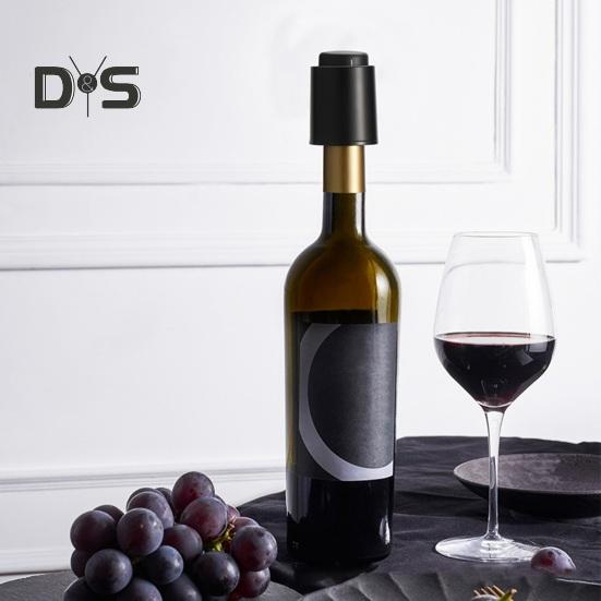Wine Bottle Stopper 2-in-1 Vacuum Pump Wine Cork Bottle Sealer with Time Scale Record Reusable Wine Saver Preserver for 14 Days Freshness