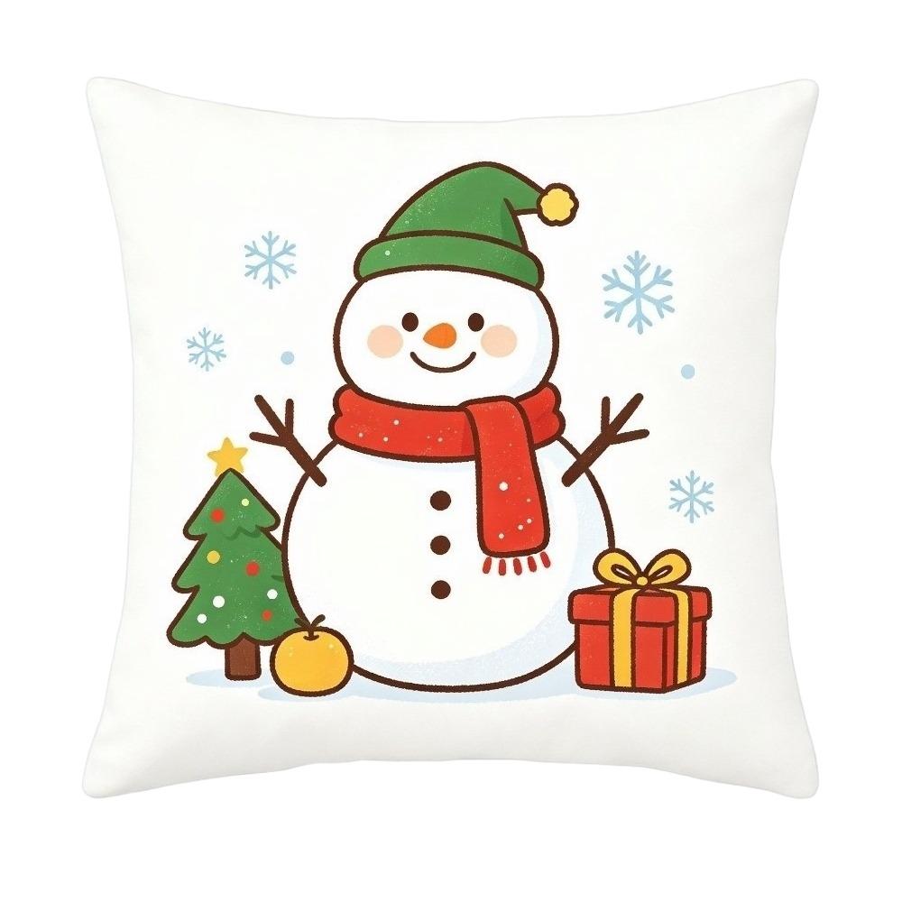 2D Flat Christmas Pillow Cover Christmas Tree Xmas Tree Pillowslip Throw Cushion Case Winter Decor
