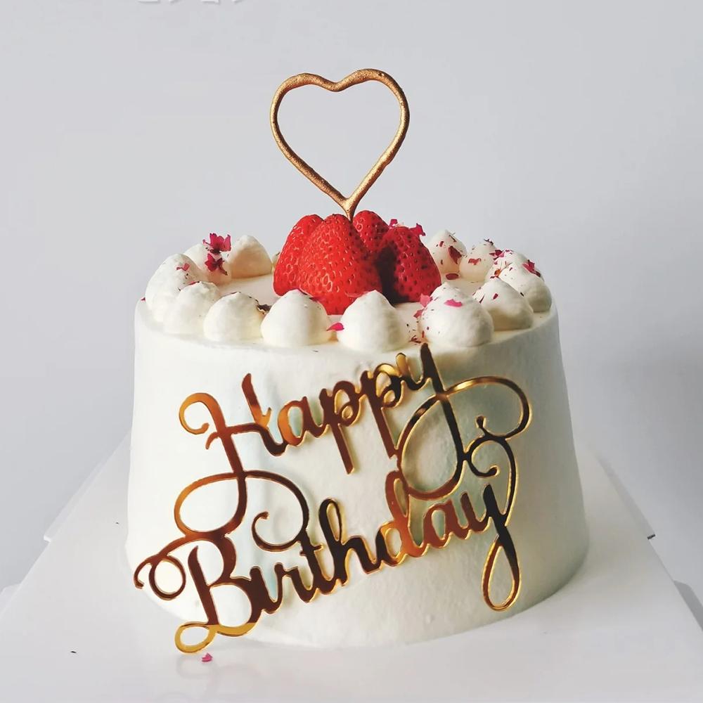 8 Styles Happy Birthday Queen Princess Cake Topper Acrylic Gold Silver Cake Toppers Birthday Party Cupcake Flag Decoration