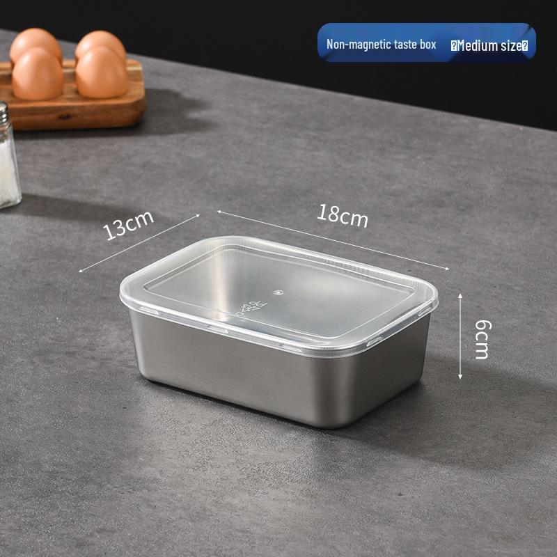 Pojemnik na żywność 304 ze stali nierdzewnej, szybkozamrażający, utrzymujący świeżość i smak, z pokrywką - Szczelny pojemnik do przechowywania żywności w lodówce i zamrażarce
