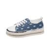 2025 summer new women's platform rhinestone casual style front lace-up explosive canvas shoes