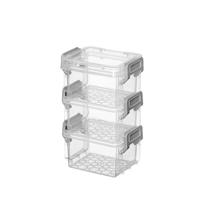 Transparent Plastic Storage Box 3 Layer Photocards Organizer Box Classification Box Stationery