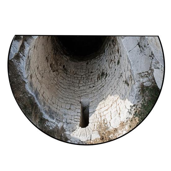 Floor Mat Semicircle Non-Slip Decorative 3D Illusion Realistic Burrow Rug Entryway Living Room Bedroom Fade-Resistant Area Mat