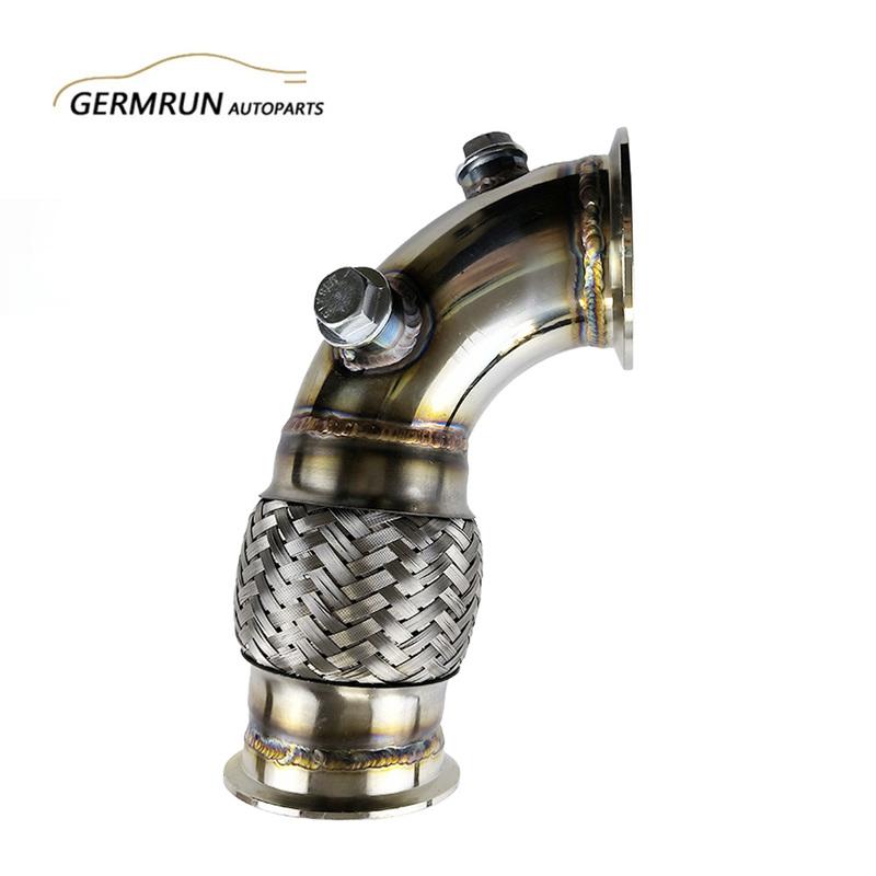2.5 63MM V-Band Downpipe Low Profile 90 Degree w/ Flex Bellow Pipe Stainless Steel