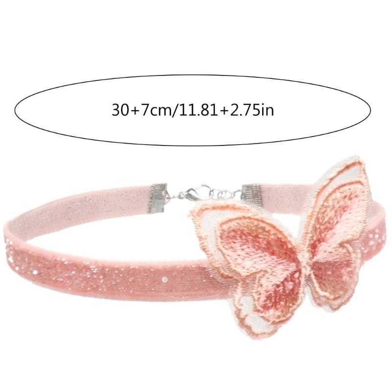 Fashion Heart Pendant Necklace Gothic Butterfly Flower Velvets Choker for Women Clavicle Neck Chain Wedding Jewelry Gift