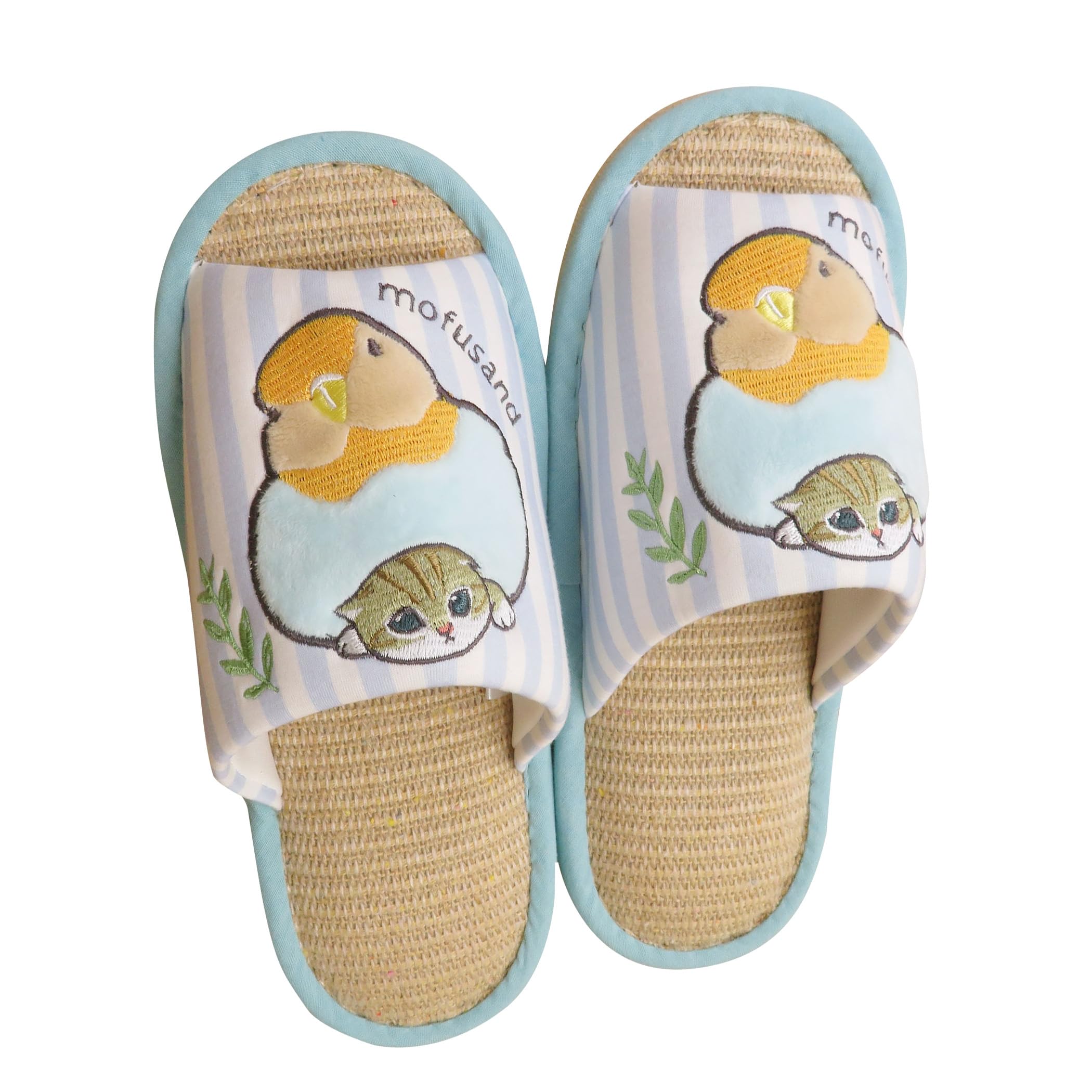 

Atelier Momo и Momo Juno Кошка и Попугай Открытые Домашние Синие Размер [mofusand] Тапочки, Носок, Использование, Подарок, Полоска, M, 23-25см, OS43737-41 синий