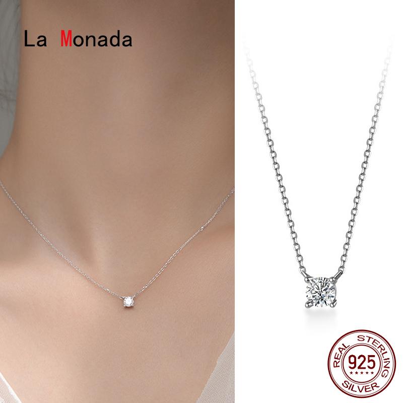 

La Monada 38+4.8cm Silver Necklace For Women Fine Silver 925 Jewelry Fashion Neck Minimalist Pendants 925 Silver Chains Woman 38cmPlus4.8cm*0.3cm