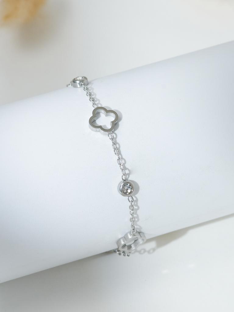 1 Piece Elegant Niche Luxury Triple Flower Bracelet Suitable for Daily Wear Gift for Friends Holiday Gift Women's Zircon