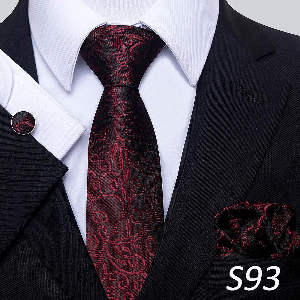 Men'S Tie Three-Piece Set Striped Flower Series Shang Tie