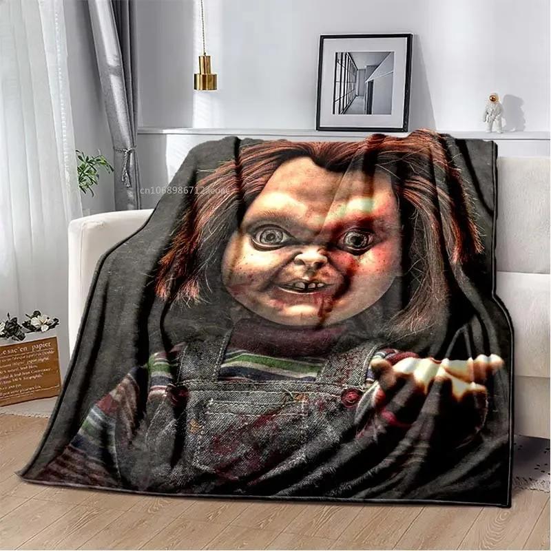 Child of Play Chucky Blanket Horror Movie Character Fleece Wearable Throw Blanket Bedding Home Decoration For Kids Adults