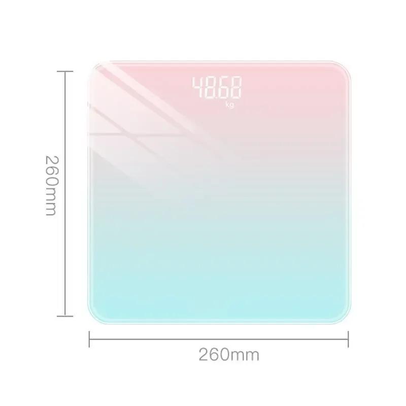 Gradient Color Intelligent LCD Electronic Scale Digital Display Glass Weight Scale Balance Body Electronic Scale for Weight Meas
