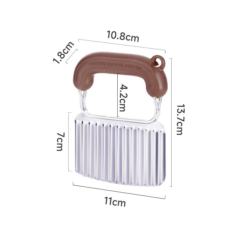 

Stainless Steel Crinkle Cutter Wavy Blade Slicer For Potatoes Carrots Vegetables French Fries Kitchen Tool кавовий