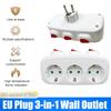 Unabhängiger Schalter EU Schuko Dreifachsteckdose Stromerweiterungsstecker 1 zu 3 Wandsteckdosenadapter Stromverteiler Für Zuhause