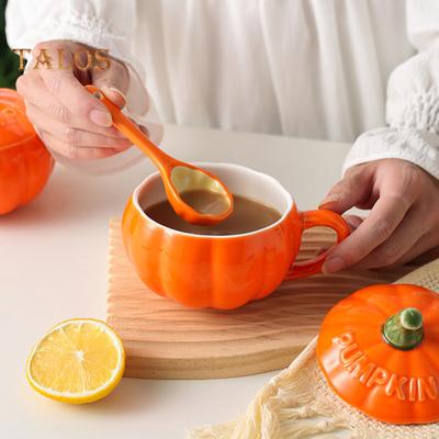 300ML dýňový hrnek s víkem, podzimní hrnek na kávu, hrnky na díkůvzdání, dýňový keramický hrnek na kávu, roztomilý čajový hrnek na kávu pro manželku, maminku, dívku, kamarádky