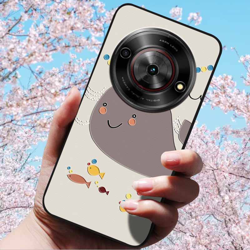 For ZTE Blade A75 5G 6.6" Cases 3D Relief Flower Soft Silicone Luxury Cover for ZTE Blade A75 5G 3D Phone Cases ZTE Blade Z2357N