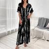 Women's Casual Resort V-Neck Top And Pants Fashion Print Two Piece Set