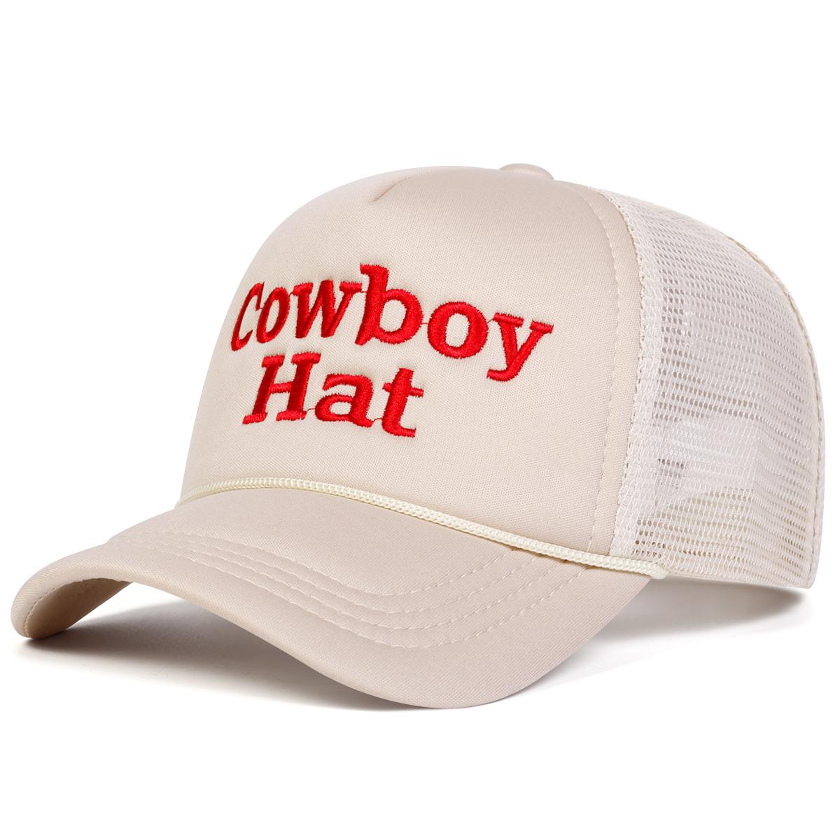 

Мужская ковбойская шляпа, бейсболка с вышивкой букв, сетчатая шляпа, уличная регулируемая солнцезащитная шляпа для отдыха, весна-осень, путешествия, туризм, пляжный отдых бежевый
