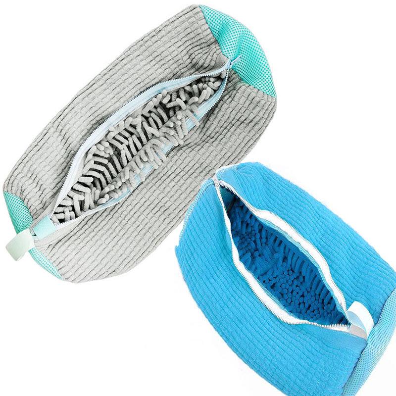 

Портативная сумка для стирки и хранения обуви из полиэстера и хлопка с защитным чехлом для путешествий небесно-голубой