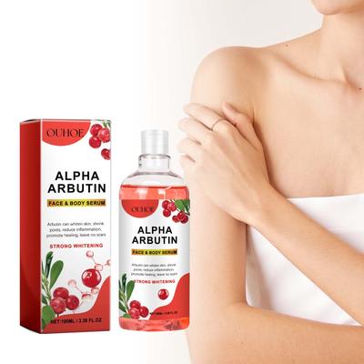Arbutin Gesichts- und Körperserum, Strafft die Haut, Spendet Feuchtigkeit, Hellt auf und mildert Flecken, Für den ganzen Körper geeignet, 100ml
