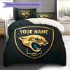 Personalisierter Name, Jacksonville Jaguars Muster Bettwäsche Heimdekoration Geburtstagsgeschenk ( 1 Bettbezug + 2 Kissenbezüge, ohne Füllung),Fanartikel.