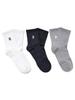 Emelbi Small Logo Embroidered Mid-Calf Socks 3-Pair Set Mlb (Melange Grey)
