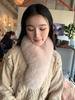 Fox Fur Square Scarf Winter New Ladies Real Warm Whole Fur Collar All-Match Solid Pattern