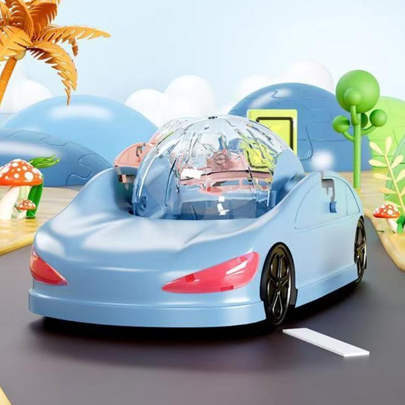 Hračka Závodní auto pro křečka Průhledné vozidlo s běhací koulí pro bezpečné a zábavné domácí cvičení se snadnou montáží a čištěním