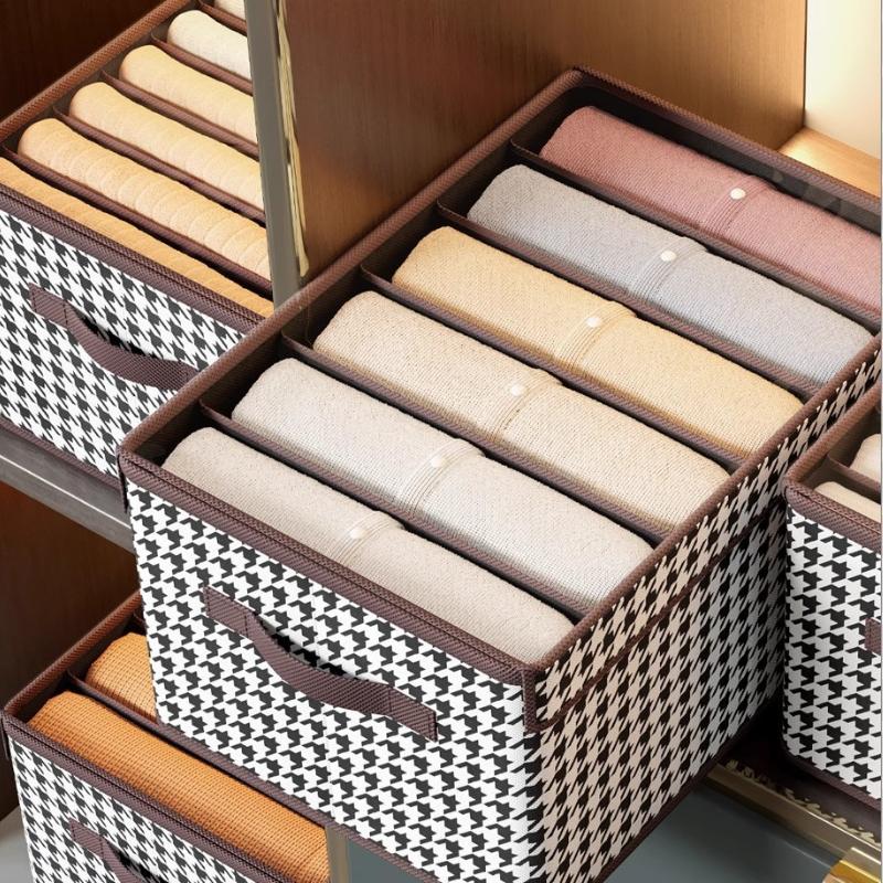 1Pc Household Qiandongge Foldable Large Capacity Separated Storage Box Clothing Pants Organizing Box Storage Box Storage Box Factory