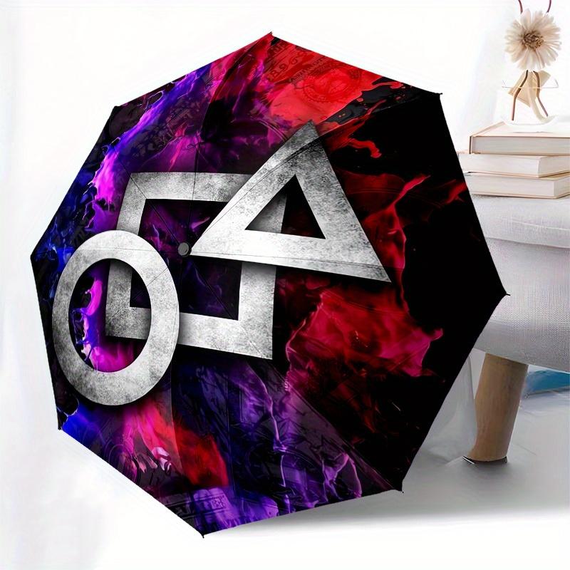 1pc Money Flames Logo Design Umbrella with Plastic Handle,Suitable for All Seasons Home Travel Outdoor UmbrellaM1032