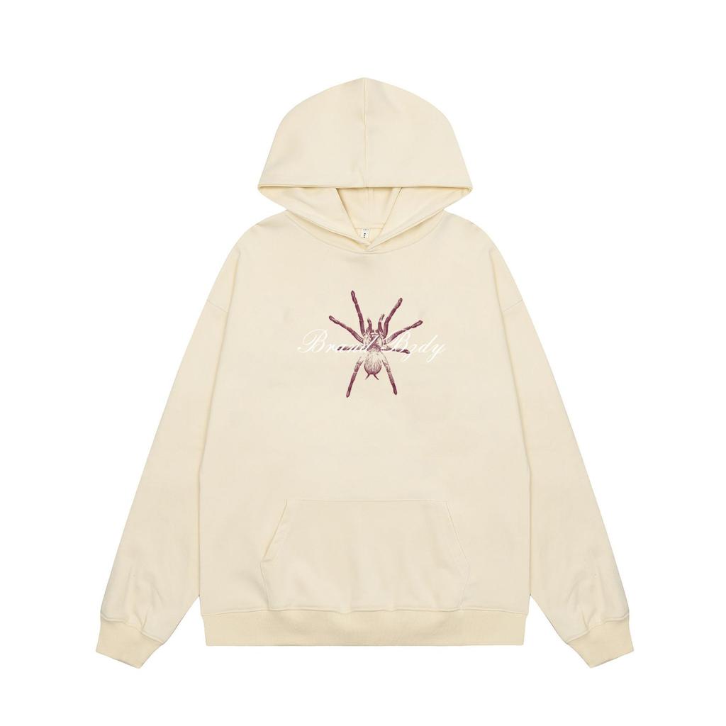 Men Hoodies Retro Street Spider Print Hoodie Sweater Men's Hip-hop Loose Casual Hooded Top