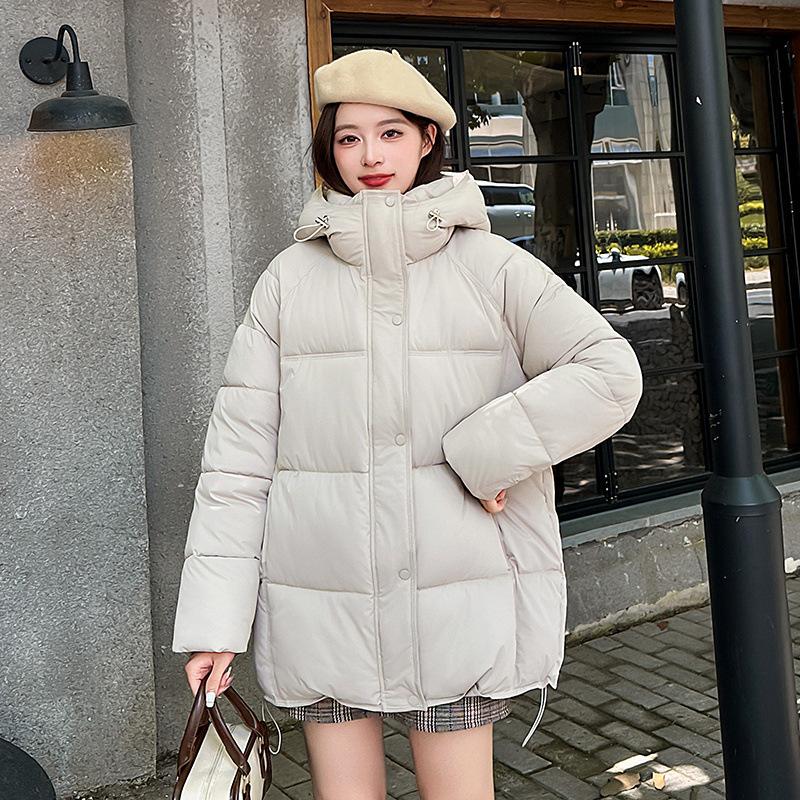 2025 Simple New Cotton-padded Clothes Women's Winter Medium and Long Korean Version Loose Thickened Cotton-padded Clothes Cotton-padded Jackets Versat