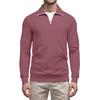 Men's Casual Long-Sleeved Collared Quarter-Zip Sweatshirt