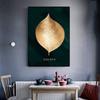 Moderne Goldene Blätter Grüne Pflanze Bild Poster Leinwand Druck Malerei Wand Kunst Gang Wohnzimmer Wohnkultur Cuadros Dekoration
