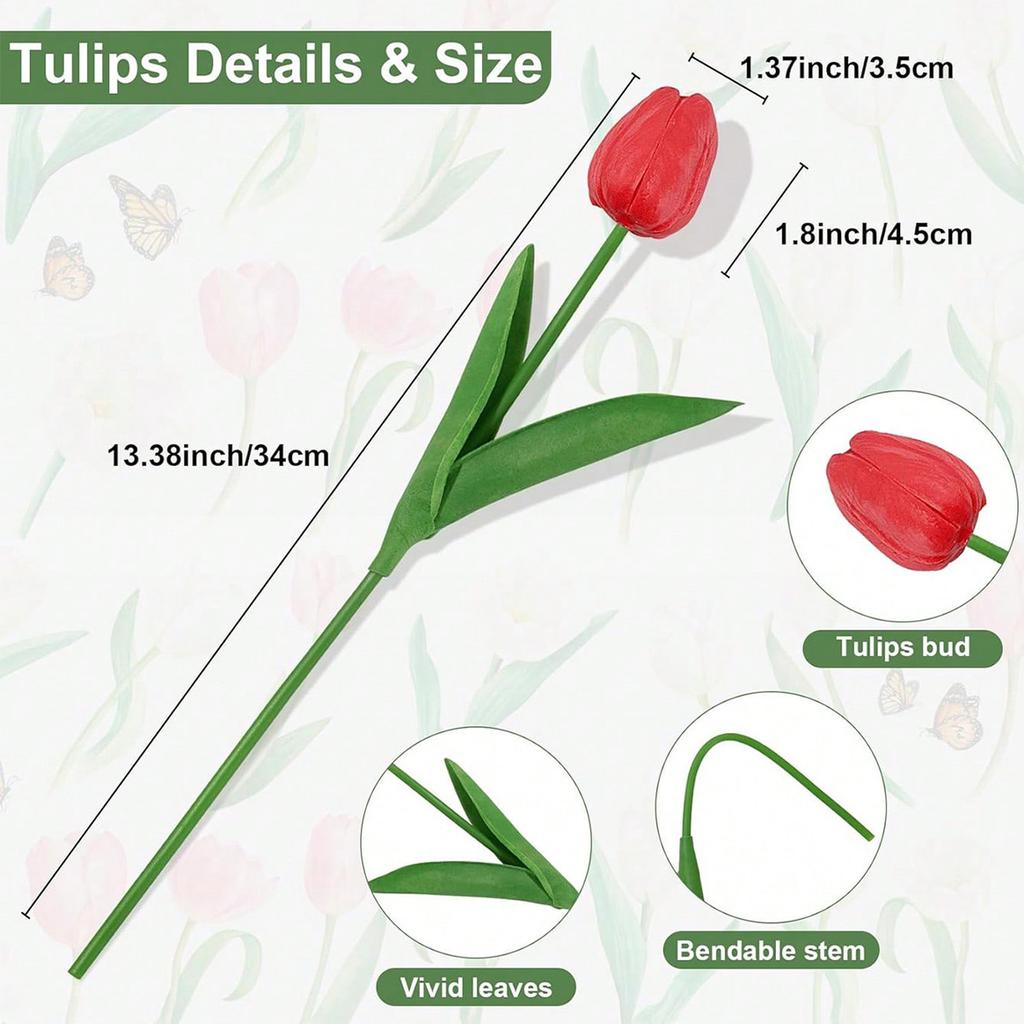 5/10PCS Tulips Artificial Flowers Real Touch Flowers Tulip Bouquet Decor Fake Tulips Flower for Home Wedding Decorations