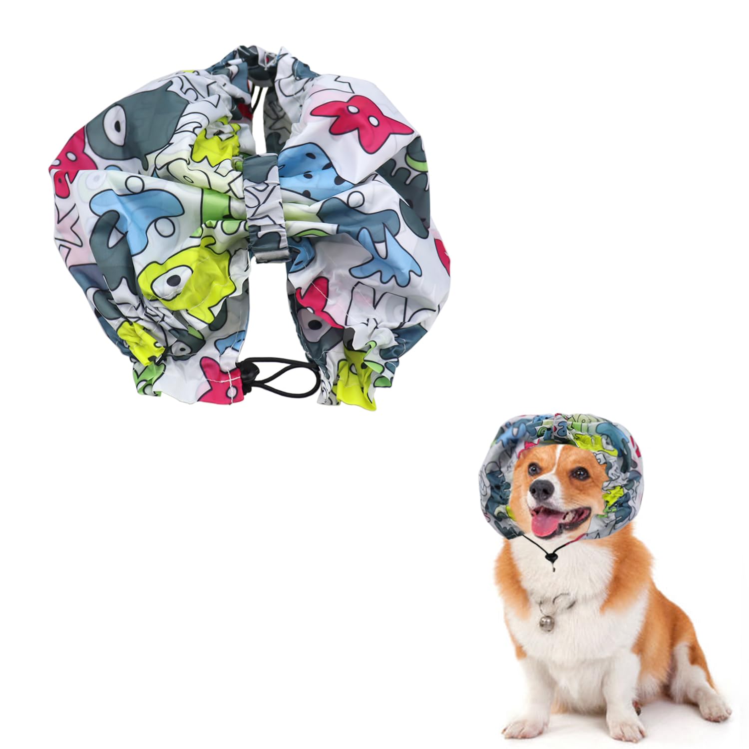 Adjustable Dog Shower Cap Bath Cap Waterproof Shower Hat Dog Ear Covers Overhanging Pet Bath Ear Protection Cats Ear Drops Guard for Kitten Puppy