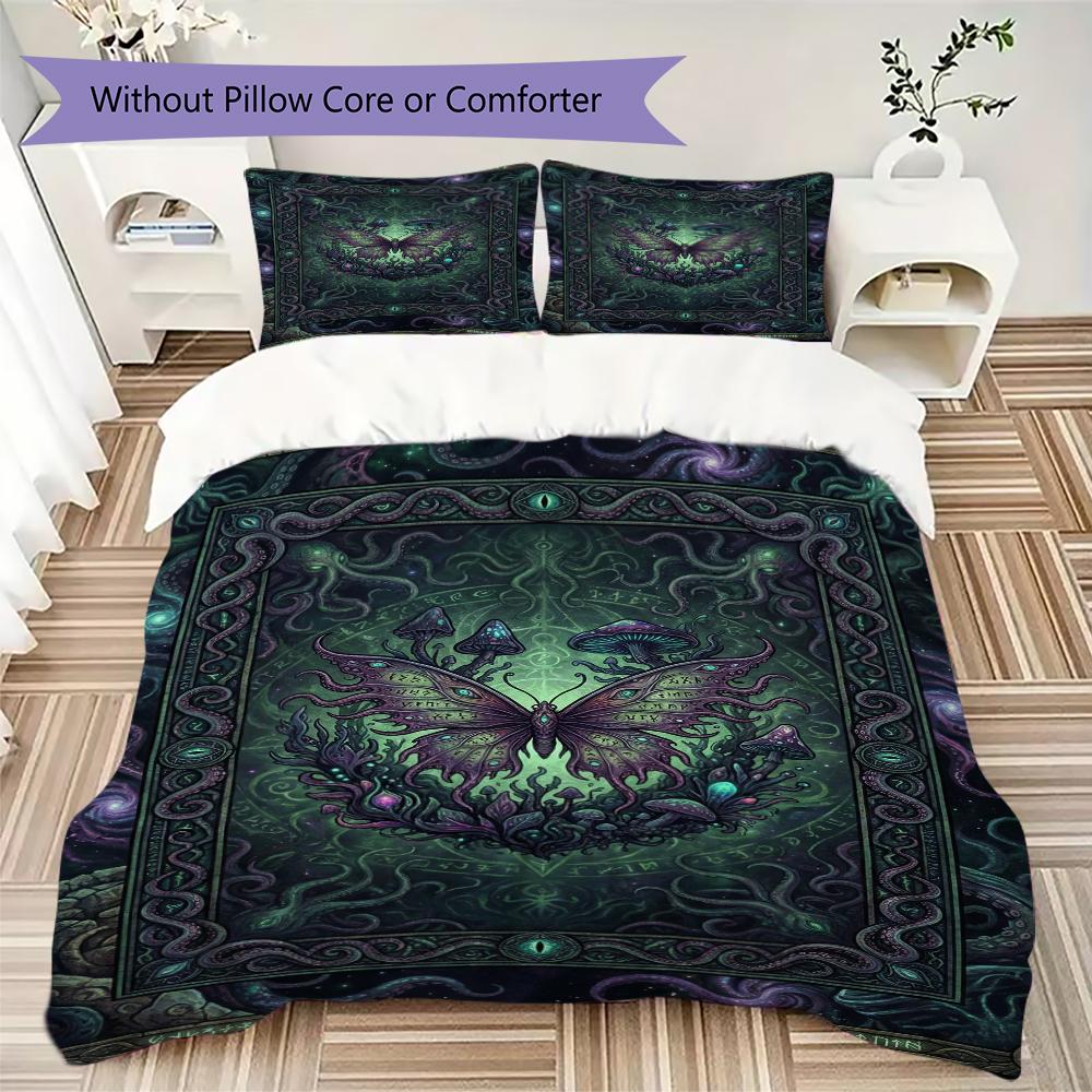 Butterfly Decoration Pattern Bedding Uilt Set Uilt Cover Pillowcase Home Decoration Birthday Gift (1 * Duvet Cover + 2 * Pillowcase Without Core)40