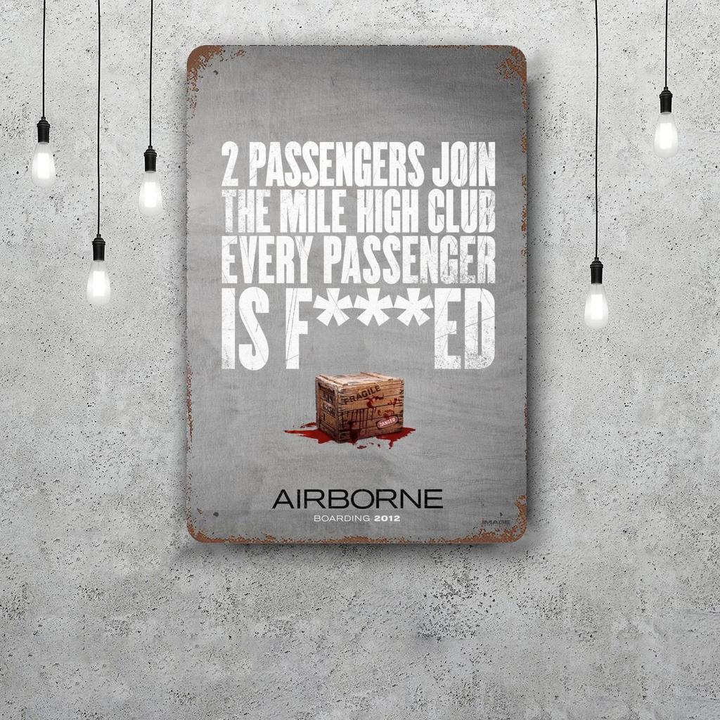 Airborn Classic Poster Rusty Metal Plaque Retro Decorative Plate Bar Man Cave Garage Club Metal Sign Wall Decoration