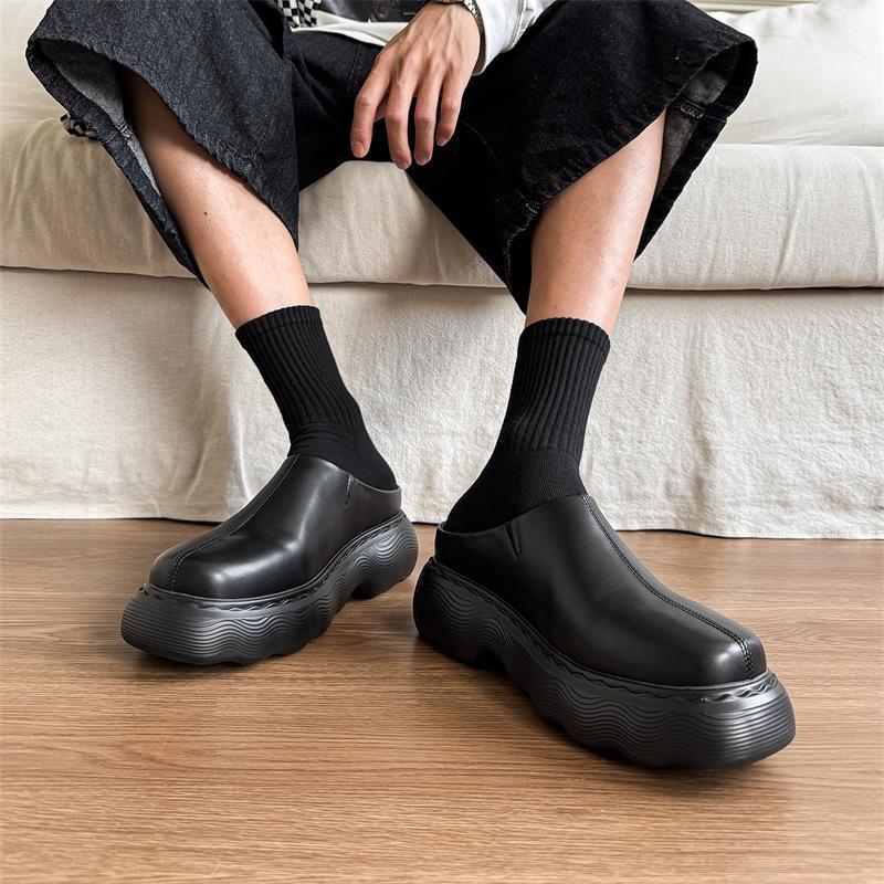 Jednoduché a všestranné tašky hlavy poloviční pantofle pánské platformové jednopědálové líné muller boty internetová celebrita bez paty poloviční podpora 3130-J